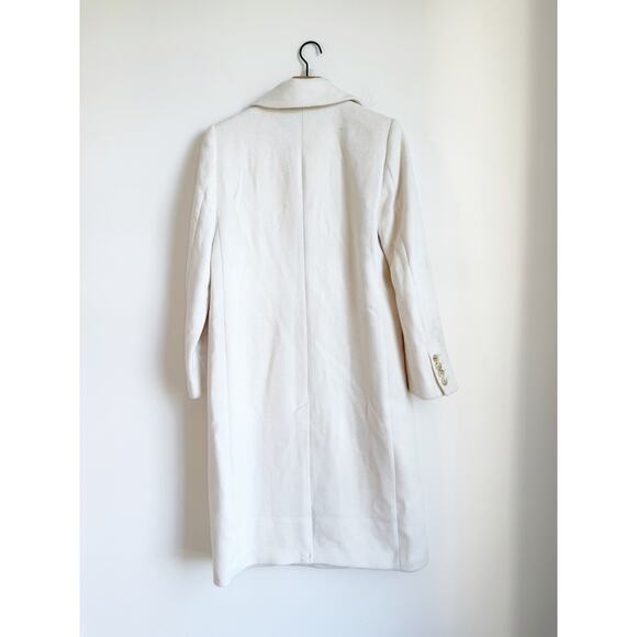 NWOT Ann taylor Long Line Double Breasted Coat Ivory Snow White Small - Picture 5 of 6